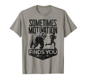 lot 5122 image: Sometimes Motivation Finds You Funny Running Motivational T-Shirt Large blue