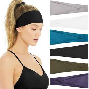 lot 5140 image: Huachi Womens Headbands Athletic Yoga Workout Sports Exercise Elastic Non Slip Sweatbands Women Summer Cloth Hair Bands Plain Colors