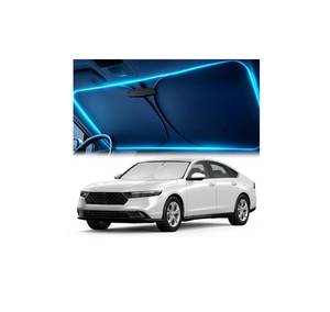 lot 5150 image: Windshield Sun Shade for Honda Accord 2023, 2024, 2025, 2026 Custom Fit Sun Shield with Mirror Cut Out, Blocks Heat &amp UV, Foldable with Storage Pouch - Honda Accord Windshield Sunshade