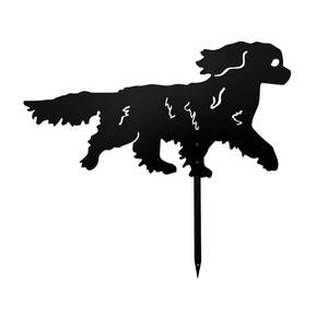 lot 5161 image: Running Cavalier King Charles Spaniel Garden Statue Gift �� Rustproof Metal Outdoor Dog Decor with Garden Stake, Cavalier King Charles Spaniel Gifts for Pet Lovers, Memorial Gifts, Patio Lawn Yard Art