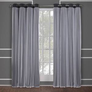 lot 5167 image: TOWN & COUNTRY LUXE Talia Double Layer Indoor Curtains  Sheer and Room Darkening Blackout  Grommet Top  Energy Efficient  2-Pack Set  52 x96   Black Pearl