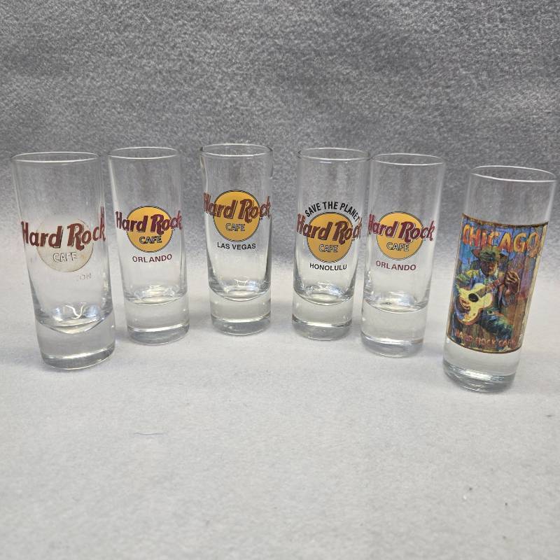 lot 391 image: Hard Rock Cafe Shot Glass Collection from Multiple Cities