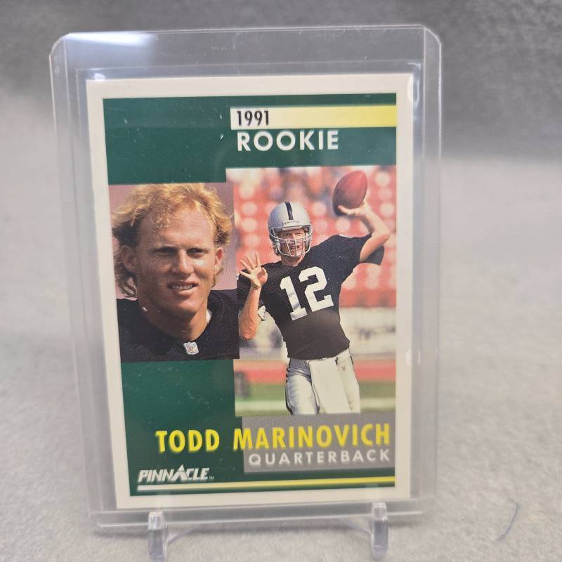 lot 396 image: 1991 Pinnacle Todd Marinovich Rookie Card #293