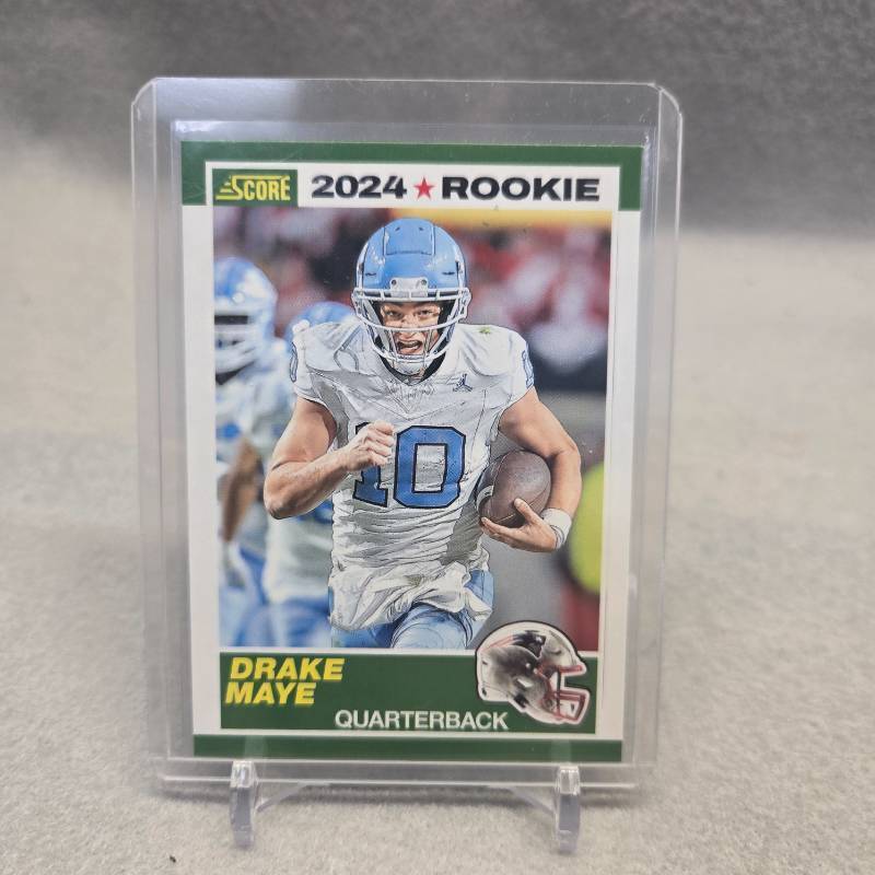 lot 401 image: 2024 Panini Score Drake Maye Rookie Card #3 New England Patriots NFL