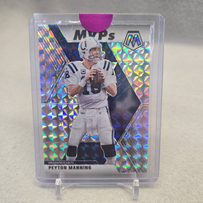 lot 406 image: Peyton Manning 2020 Panini Mosaic Football Card No. 299 Prizm