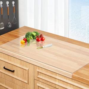 lot 5924 image: Large Acrylic Cutting Board with Counter Lip,36 x 24 Inch Clear Cutting Board for Kitchen Countertop, Non Slip-Protector Cover Shatter Resistant for Home Restaurant Kitchen Sink Stove - Retail $70
