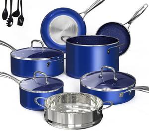 Deluxe DUXANO 14PC Healthy Pots and Pan With 9H Anti-scratch Coating, 2-Layer Non-Stick Ceramic&PFAS Free, Sensitively&Evenly Induction Cooking, Enhanced Flavor with Infrared Cookware, Dishwasher Safe - Retail: $160