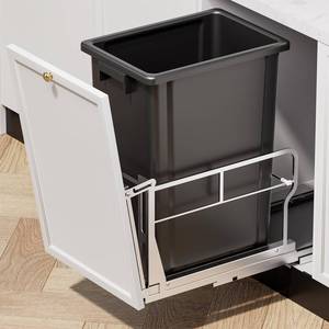 lot 5943 image: Insputer Pull Out Trash Can Under Cabinet with Tiltable 10° &amp 10 Gal Garbage bin, Under Sink Trash Can Kit for Kitchen, Easy to Take Out Bin, Requires Minimum Cabinets Opening 12 W X 18 D - Retail $110