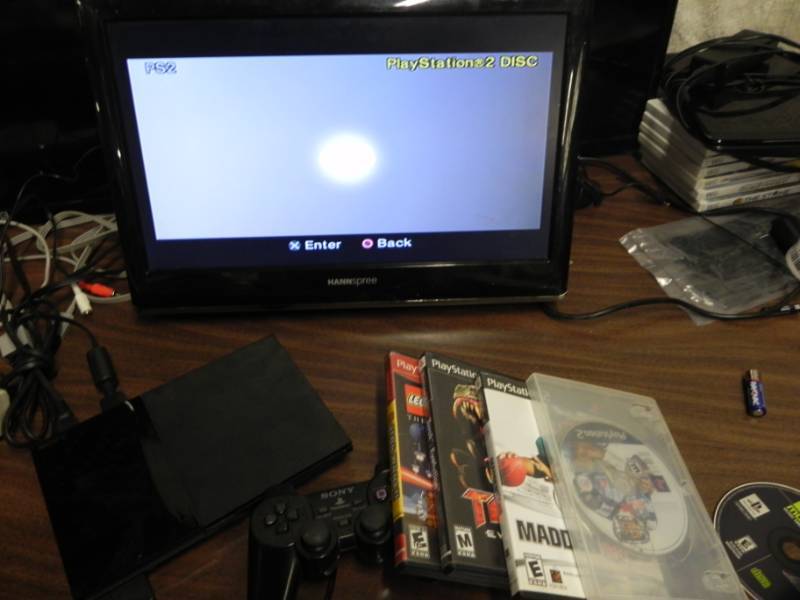 lot 10514 image: PS2 Game System with controller and Games