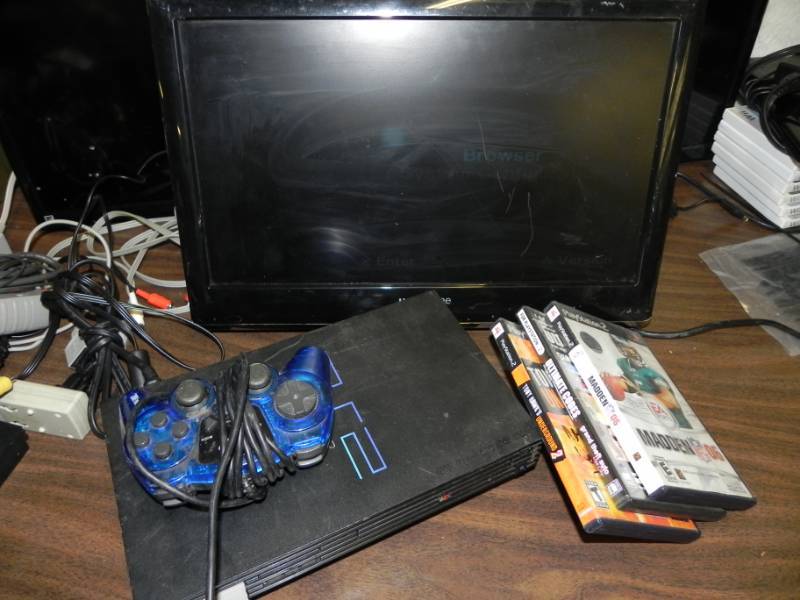 lot 10515 image: PS2 Game System with controller and Games