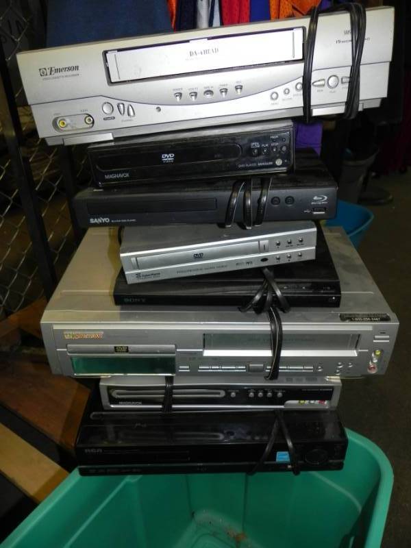 lot 10584 image: Lot of DVD players, And DVDVHS Combo Players, and VHS Players
