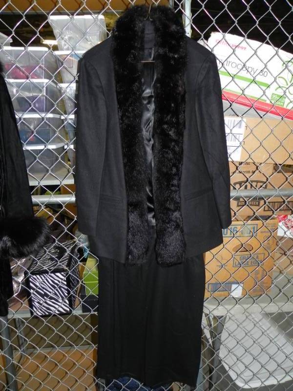 lot 10673 image: Black Fur Trimmed Outfit