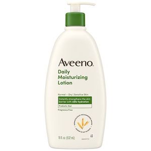 lot 1554 image: Aveeno Daily Moisturizing Body Lotion and Facial Moisturizer for Face  Body and Dry Skin  18 fl oz