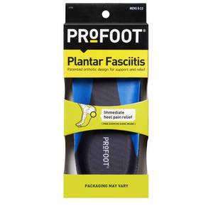 lot 1590 image: PROFOOT Plantar Fasciitis Orthotic Insoles for Men (Sizes 8-13) Gel Shoe Inserts for Instant Heel Pain Relief and Arch Support - 1 Pair of Heel Pads - Retail $8