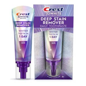 lot 1603 image: Crest 3DWhite Brilliance Deep Stain Remover Ultra White Toothpaste - 3.1oz - Retail $12