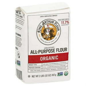 lot 1619 image: KING ARTHUR UNBLEACHED 100% ORGANIC ALL-PURPOSE FLOUR 2 LB BAG  - Retail $168