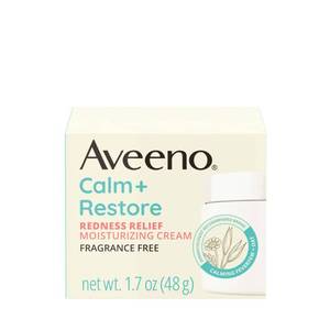 lot 1627 image: Aveeno Calm  Restore Facial Moisturizer Face Cream for Redness Relief, Non-Comedogenic, Ceramide & Vitamin B5, Hydrating for Dry, Sensitive Skin, Hypoallergenic, Fragrance-Free, 1.7 oz - Retail $20