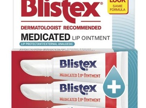 lot 1695 image: Blistex Medicated Lip Ointment - 2ct0.63oz Soothing, Alkaline-Free, Unflavored - Retail $27