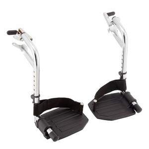 lot 1701 image: Invacare Wheelchair Legrest with Heel Loops & Swing-Away Design, Adjustable Footrest Length and Flip-Up Aluminum Footplate, Easy-to-Install, Compatible with Most US Wheelchairs & Transport Chairs - Retail $41
