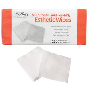lot 1723 image: ForPro Professional Collection All-Purpose Lint-Free 4-Ply Esthetic Wipes, Non-Woven, For Salon and Spa Use, Soft, Strong and Durable, Latex-Free, 4 x 4, 200-Count - Retail $7
