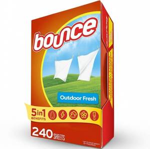 lot 1738 image: Bounce Fabric Softener Sheets, Outdoor Fresh Scent, 240 Count - Retail $10