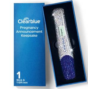 lot 1745 image: Clearblue Bedazzled Pregnancy Announcement Keepsake Stick 1ct Unique and Memorable Reminder for Sharing Special Moments on Social Media - Retail $19