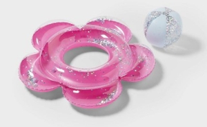 lot 1794 image: Sun Squad Inflatable Glitter Beach Ball Set - Retail $15