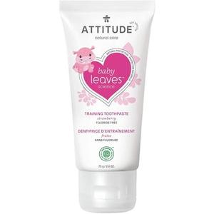 lot 1798 image: Attitude Baby Leaves Fluoride Free Training Toothpaste  Strawberry  2.6 oz - Retail $25
