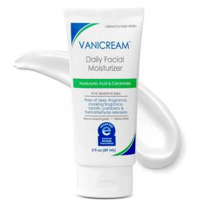 lot 1821 image: Vanicream Daily Facial Moisturizer With Ceramides and Hyaluronic Acid - Formulated Without Common Irritants for Those with Sensitive Skin, 3 fl oz (Pack of 1) - Retail $14