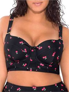 lot 1842 image: Smart & Sexy Womens Full-Busted Supportive Underwire Swimsuit Bikini Top, Sweet Cherry, 34DDD - Retail $20