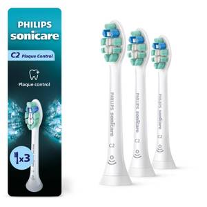 lot 1945 image: Philips Sonicare C2 Plaque Control - Genuine Replacement Electric Toothbrush Heads, White, 3 Pack, HX902365 - Retail $29