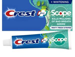 lot 1959 image: Crest  Scope Whitening Toothpaste - 5.4 Oz Tubes - Anticavity Fluoride Toothpaste, Fresh Breath, Kills Germs - Tartar Protection, Enamel Protection - Minty Fresh Flavor