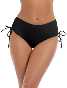 lot 1986 image: Bonneuitbebe Womens Bikini Bottoms Full Coverage Swim Bottoms Mid Waisted Swimsuit Bathing Suit Bottom Black medium - Retail $15
