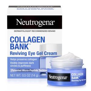 lot 1990 image: Neutrogena Collagen Bank Reviving Eye Cream, Under Eye Cream, Helps Preserve Collagen, Visibly Improves Dark Circles, Puffiness, Fine Lines, Texture, Fragrance Free, with Peptides 0.5 oz - Retail $18