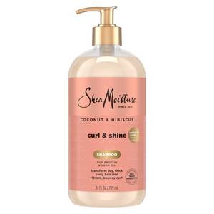 lot 2002 image: Shea Moisture Shampoo Coconut and Hibiscus, for Thick, Curly Hair, to Cleanse & Hydrate, 24 Fl oz - Retail $15