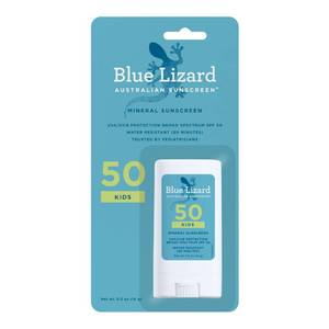 lot 2040 image: Blue Lizard Kids Mineral SPF 50 Sunscreen Stick, Zinc Oxide, 100% Mineral Actives, Developed for Kids Sensitive Skin, TSA-Friendly, Vegan, Paraben-free, Fragrance-Free, 0.5 oz - Retail $9