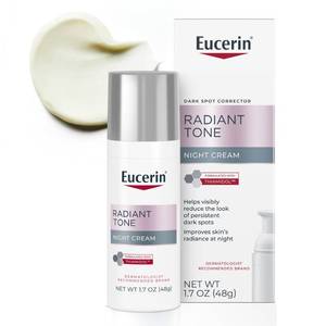 lot 2060 image: Eucerin Radiant Tone Night Cream, Dark Spot Corrector with Thiamidol, Night Moisturizer for Face Helps Visibly Reduce the Look of Persistent Dark Spots, All Skin Types, 1.7 Oz Bottle - Retail $34