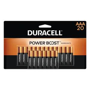 lot 2064 image: Duracell Coppertop AAA Batteries with Power Boost Ingredients, 20 Count Pack Triple A Battery with Long-Lasting Power, Alkaline AAA Battery for Household and Office Devices - Retail $17