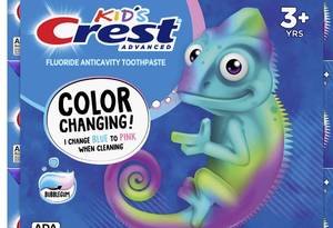 lot 2069 image: Crest Advanced Kids Fluoride Toothpaste, Bubblegum Flavor, 4.2 oz, Color-Changing Anticavity Toothpaste