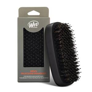 lot 2101 image: Wet Brush Shine Enhancer Hair Brush with IntelliFlex Bristles, Short Hair & Palm Beard Detangler for Men, Detangling Boar Bristles, Soft & Shiny Strands, For Easy Styling, Black - Retail $12