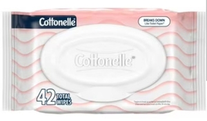 lot 2109 image: Cottonelle Fragrance Free Flushable Wet Wipes 2 Packs of 42 Wipes - Retail $8