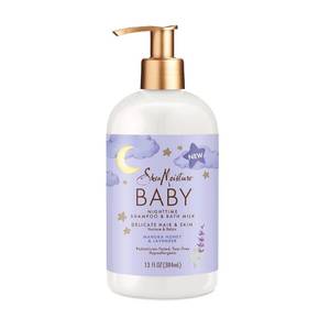 lot 2129 image: SheaMoisture Baby Shampoo & Bath Milk Manuka Honey & Lavender for Delicate Hair and Skin Nighttime Skin and Hair Care Regimen 13 oz - Retail $8