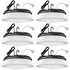 lot 5117 image: Elaruslux 200W 6 Pack UFO LED High Bay Light with Reflector 28,000lm 5000K LED High Bay Lights AC110-277V 5ft Cable with Plug Waterproof UFO Lights for Garage Shop Gym Factory Retail $376.99 FACTORY SEALED&nbsp