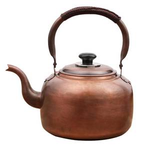 lot 5124 image: Generic Whistle Tea Pot,Tea Kettle,Copper Kettle,water boiling beep,with Ergonomic Handle, for Gas, Induction,Stovetops, 16x27, FG001 - Retail $99