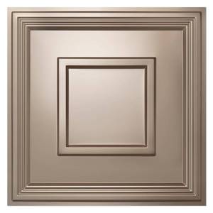 lot 5130 image: STICKGOO Glue Up Ceiling Tiles, 24x24 Inch PVC Decorative Drop Ceiling Tile Golden Coffee 48 Sq. Ft, Pack of 12 Tiles - Retail $76