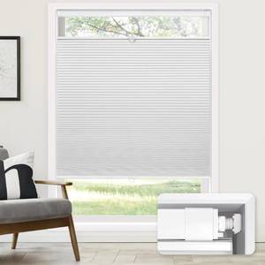 lot 5135 image: LazBlinds No Tools No Drill Cordless Cellular Shades, Top Down Bottom Up (TDBU) Honeycomb Shades for Home, Blackout Light Blocking Thermal Insulation Blinds for Windows, 33.5 W x 72 H, White - Retail $63