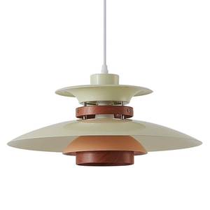 lot 5153 image: EFINEHOME Modern Decor Adjustable Pendant Lamp Kitchen Island, Aluminum and Wood Finish,1-Light E26 Base Ceiling Hanging Light for Dining Room Shop Restaurant (BeigeDark Wood Grain, 35cm) - Retail $66