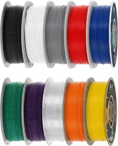 lot 5155 image: PETG Filament 10KG Color Mix Bundle 10 Rolls Bundle, 1.75mm �0.03mm High Precision, High Toughness &amp Heat Resistance, Compatible with FDM 3D Printers - Retail $89