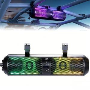 lot 5162 image: KEMIMOTO UTV Sound Bar 18 Inch SXS Speaker RGB Wireless Control Bluetooth Compatible with 2X Tweeter and 2X Subwoofer Compatible with Polaris Can am Talon CForce, for 1.56- 2.25 Roll Cage - Retail $140
