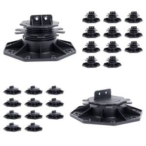 lot 5165 image: VallisCo 8 PCS Deck Blocks, Tuff Blocks Deck Foundation with Stone Accessories & Rubber Pads, Adjustable Deck Support Pedestal(3.54 to 4.65) - Deck Footings Without Digging - Retail $32